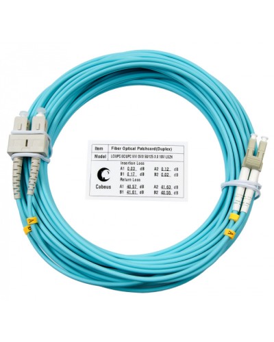 Шнур оптический duplex LC-SC 50/125 mm OM3 10м LSZH Cabeus FOP-50-LC-SC-10m в Балашихе Патч-корды и пигтейлы Pintop.ru