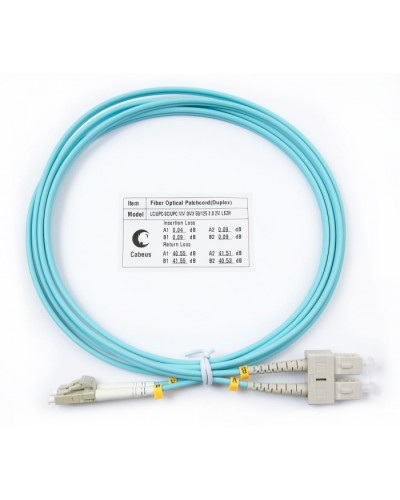 Шнур оптический duplex LC-SC 50/125 mm OM3 2м LSZH Cabeus FOP-50-LC-SC-2m в Балашихе Патч-корды и пигтейлы Pintop.ru