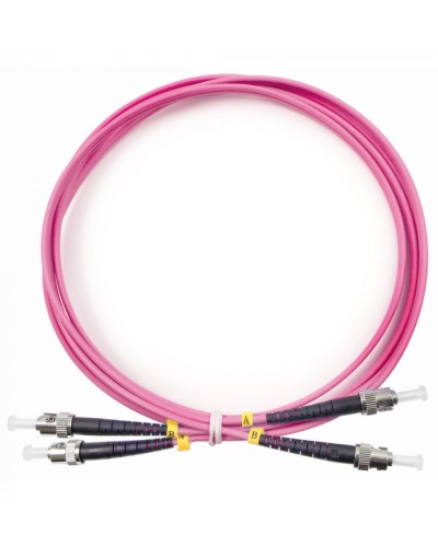 Шнур оптический duplex ST-ST 50/125 mm OM4 2м LSZH Cabeus FOP-50-OM4-ST-ST-2m в Балашихе Патч-корды оптические Pintop.ru