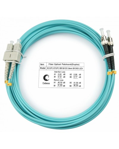 Шнур оптический duplex SC-ST 50/125 mm OM3 5м LSZH Cabeus FOP-50-SC-ST-5m в Балашихе Патч-корды и пигтейлы Pintop.ru