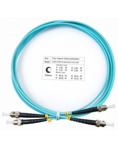 Шнур оптический duplex ST-ST 50/125 mm OM3 1,5м LSZH Cabeus FOP-50-ST-ST-1,5m в Балашихе Патч-корды и пигтейлы Pintop.ru