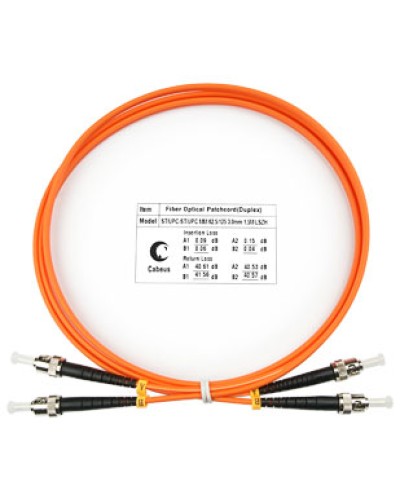 Шнур оптический duplex ST-ST 62,5/125 mm 1,5м LSZH Cabeus FOP-62-ST-ST-1,5m в Балашихе Патч-корды оптические Pintop.ru