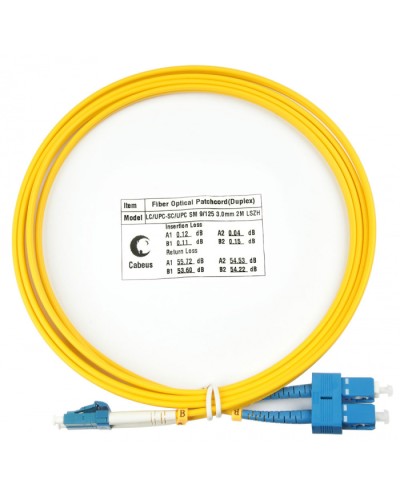 Шнур оптический duplex LC-SC 9/125 SM 2 м LSZH Cabeus FOP(d)-9-LC-SC-2M в Балашихе Патч-корды оптические Pintop.ru