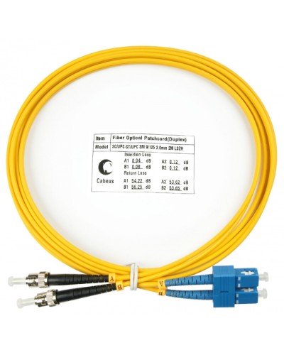 Шнур оптический duplex SC-ST 9/125 SM 2 м LSZH Cabeus FOP(d)-9-SC-ST-2M в Балашихе Патч-корды оптические Pintop.ru