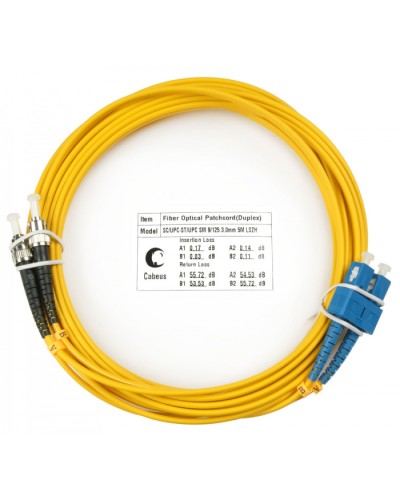 Шнур оптический duplex SC-ST 9/125 sm 5м LSZH Cabeus FOP(d)-9-SC-ST-5m в Балашихе Патч-корды оптические Pintop.ru