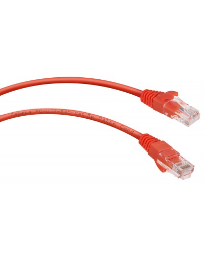 Патч-корд UTP, категория 5e, 0.5 м, неэкранированный, красный Cabeus PC-UTP-RJ45-Cat.5e-0.5m-RD в Балашихе Патчкорды (медные) Pintop.ru