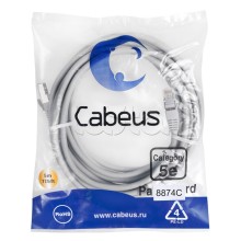 Патч-корд медный F/UTP кат.5е (10м) LSZH (серый) Cabeus (PC-FTP-RJ45-Cat.5e-10m-LSZH)