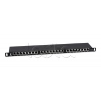 Патч-панель 19" (0,5U) 24 порта RJ-45 кат.6 (экран) Cabeus (PLHD-24-Cat.6-SH-Dual-0,5U)