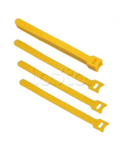 Хомут для кабеля, липучка с мягкой застежкой, 180x14 мм, желтый (10 шт.) Cabeus CLAMP-180-YL в Балашихе Стяжки-хомуты Pintop.ru