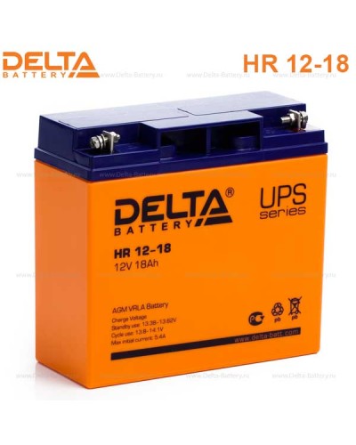 Аккумулятор свинцово-кислотный Delta HR 12-18 в Балашихе Электротехническое оборудование Pintop.ru