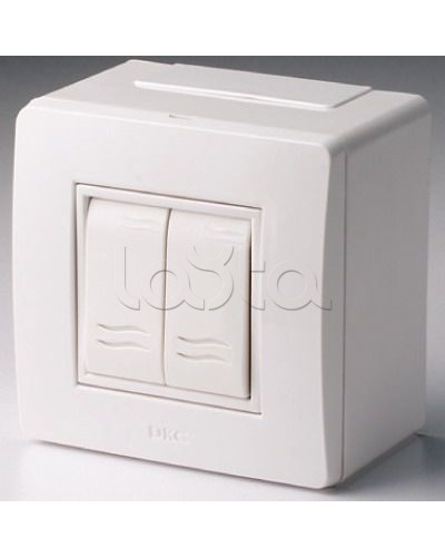Коробка в сборе с 2-клавишным выключателем, коричневая DKC 10001B в Балашихе Распределительные коробки Pintop.ru