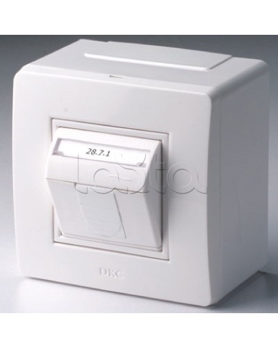 Коробка в сборе с 1 розеткой RJ45, кат.5е (телефон / компьютер), белая DKC 10665 в Балашихе Распределительные коробки Pintop.ru