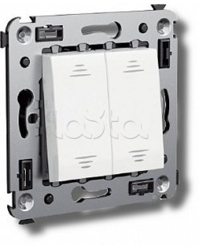 Выключатель двухклавишный в стену, Avanti, Ванильная дымка DKC 4405104 в Балашихе Аксессуары для стоек и шкафов Pintop.ru