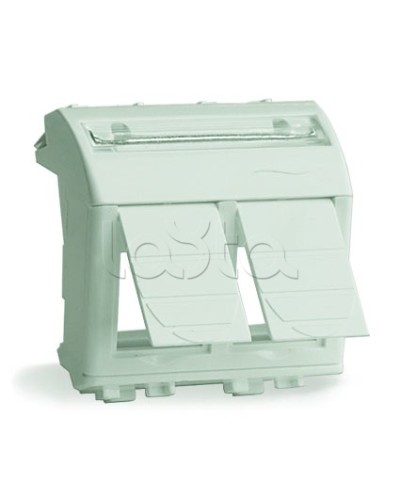 Адаптер для 2-х информационных разъемов Systimax, белый, 2мод DKC 76617B в Балашихе Аксессуары для стоек и шкафов Pintop.ru