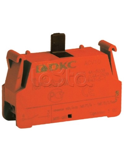 Блок контактный с клеммным безвинтовым зажимом, нормально-замкнутый DKC ACV01 (5 шт/уп) в Балашихе Клеммные колодки Pintop.ru