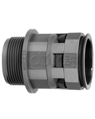 Муфта труба-коробка DN 36 мм, М50х1,5, полиамид, цвет черный DKC PAM36M50N в Балашихе Повороты, муфты, тройники Pintop.ru