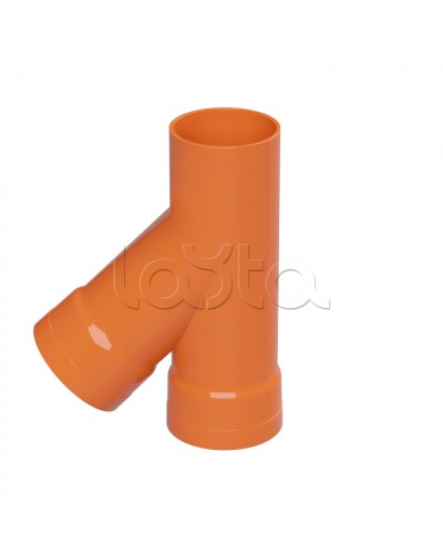 Тройник для двустенных труб одного диаметра ф110мм, 45°, полипропилен DKC 019110 в Балашихе Повороты, муфты, тройники Pintop.ru