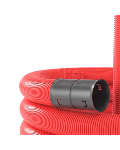 Двустенная труба ПНД D90мм без протяжки (50м уп) красная DKC (120990) в Балашихе Труба гофрированная Pintop.ru