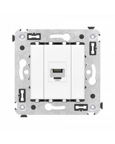 Телефонная розетка RJ-12 без шторки в стену одинарная, Avanti, Белое облако DKC (4400613) в Балашихе Розетки компьютерные и телефонные Pintop.ru