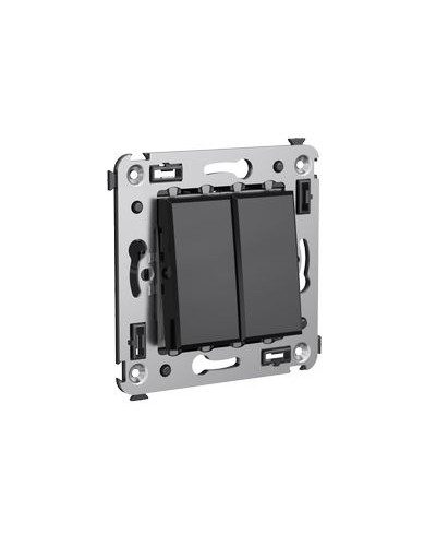 Выключатель двухклавишный в стену, Avanti, Черный квадрат DKC 4402104 в Балашихе Аксессуары для стоек и шкафов Pintop.ru