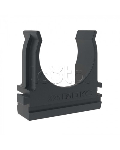 Держатель с защелкой D=25 (Черный) DKC (51025N) в Балашихе Держатели, клипсы, скобы Pintop.ru