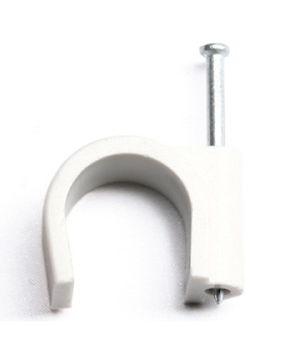 Скоба пластиковая с гвоздем, д.9 - 10мм DKC (51800) в Балашихе Крепежные изделия Pintop.ru