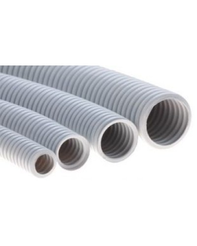 Труба ПВХ гибкая гофрированная д.25мм, тяжёлая без протяжки, 50м, цвет серый DKC 90525 в Балашихе Труба гофрированная Pintop.ru
