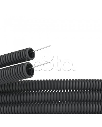 Труба гофр. DN29мм,полиамид 6, с протяжкой, темно-серый DKC (PA612935F0) в Балашихе Труба гофрированная Pintop.ru