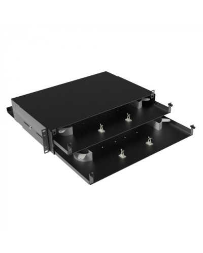 Оптическая полка выдвижная, без лицевой панели, неукомплектованная, 2U, черная DKC RNFPE2U48 в Балашихе Полки для шкафов и стоек Pintop.ru