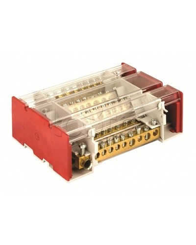 Блок распределительный на DIN рейку c выносной клеммой 4р 160А, 7х7мм 1х8мм 1х9мм 1х12мм DKC BD3160104 в Балашихе Аксессуары для стоек и шкафов Pintop.ru