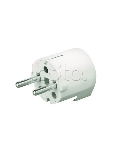 Вилка кабельная, бытовая с центральным вводом кабеля. Белая. IP20 16А 2P+E 230В DKC DIS1302063 в Балашихе Аксессуары для стоек и шкафов Pintop.ru