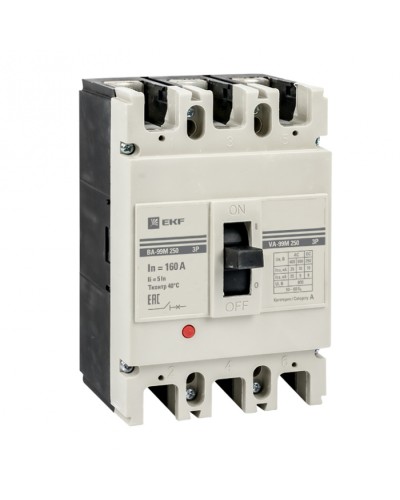 Выключатель автоматический ВА-99М 250/125А 3P 5In 35кА EKF PROxima (mccb99-3P5In250-125m) в Балашихе Электротехническое оборудование Pintop.ru