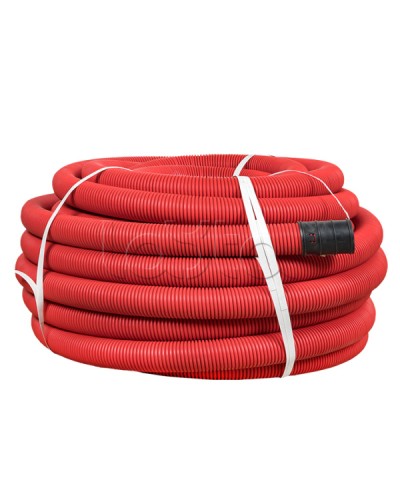 Труба гофр. двустенная ПНД/ПНД гибкая с протяжкой d63 мм (50 м) красная EKF-Plast (tg2st-63-50m) в Балашихе Труба гофрированная Pintop.ru