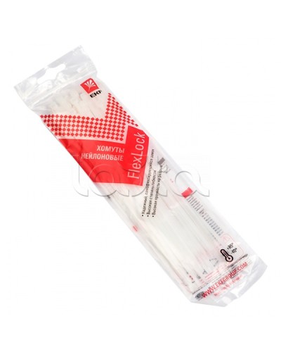 Хомут P6.6 стандартный (б), 2.5x150 (50шт) FlexLock PROxima EKF (plc-fl-ctsw-2.5x150-r) в Балашихе Стяжки-хомуты Pintop.ru