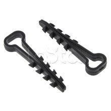 Дюбель-хомут (6х12 мм) для плоского кабеля черный (100 шт.) EKF PROxima (plc-cd1-6x12b)