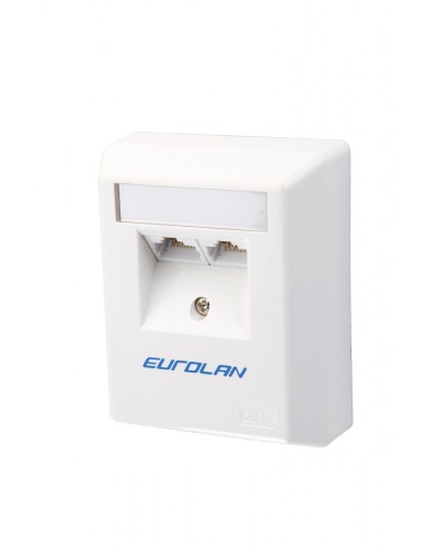 Настенная коробка 2-портовая UTP категории 5e угловая, белый Eurolan (12D-U5-02WT) в Балашихе Розетки компьютерные и телефонные Pintop.ru
