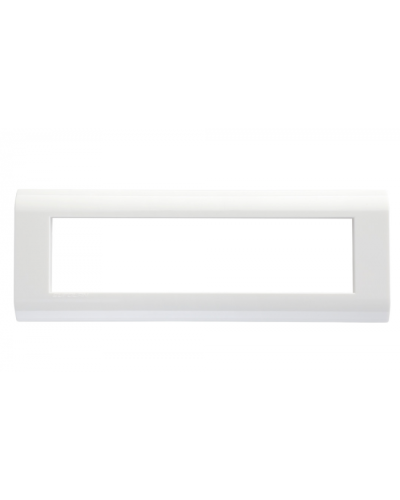 Рамка горизонтальная французский стандарт 8 модулей 45 × 22,5 мм, белый Eurolan (16M-00-28WT) в Балашихе Комбинированные настенные розетки Pintop.ru