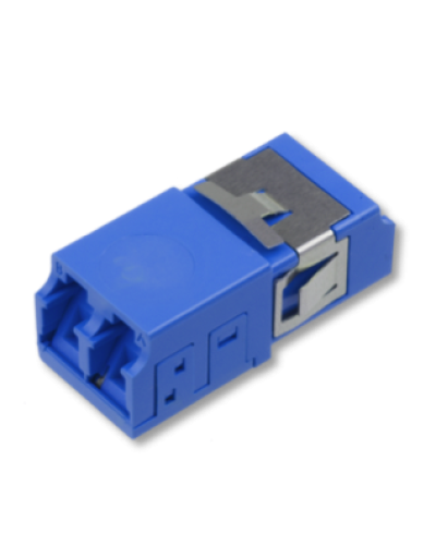 Оптический адаптер OS2, дуплекс LC, без фланцев, со шторками, синий Eurolan (36A-S2-2L-11BU) в Балашихе Проходные адаптеры и розетки оптические Pintop.ru
