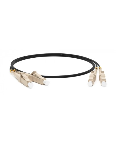 Патч-корд волоконно-оптический (шнур) MM 50/125, LC-ST, 2.0 мм, duplex, LSZH, 10 м Hyperline FC-D2-50-LC/PR-ST/PR-H-10M-LSZH-BK в Балашихе Патч-корды оптические Pintop.ru