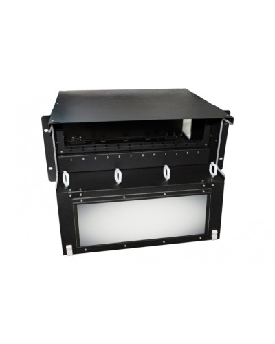 Патч-панель 19” универсальная Hyperline FO-19BX-4U-F2-12xSLT-W120H32-EMP в Балашихе Кросс оптический Pintop.ru