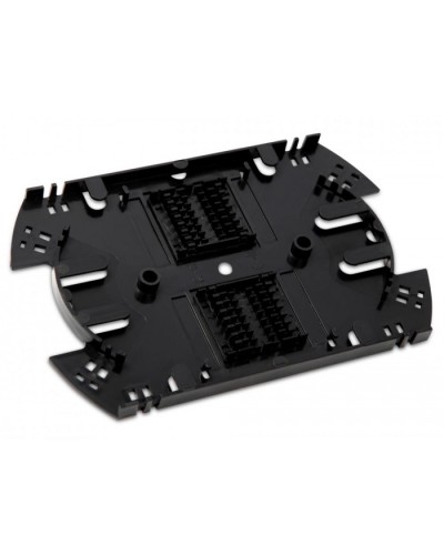 Сплайс-кассета оптическая для боксов FO-19R (аналог КУ-01) с двумя ложементами (без крышки) Hyperline FO-SPL01-HLD-BK в Балашихе Кроссы оптические Pintop.ru