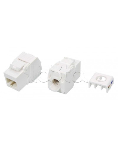 Вставка Keystone Jack RJ-45(8P8C) Hyperline KJ8-8P8C-C5e-180-TLS-WH в Балашихе Модули Keystone Pintop.ru