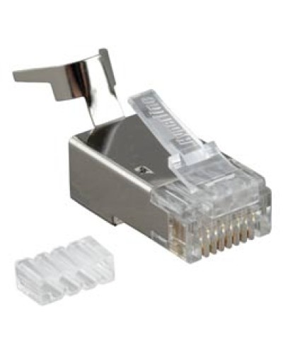 Разъем RJ-45 под витую пару, кат. 6, экранированный, универсальный Hyperline PLUG-8P8C-UV-C6-TW-SH в Балашихе Коннекторы и разъемы Pintop.ru