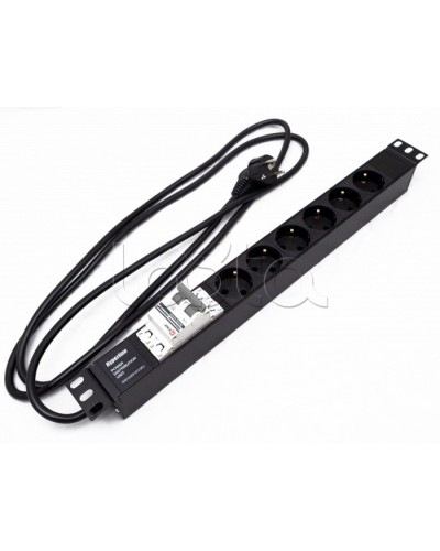 Блок розеток Hyperline SHE19-6SH-B-2.5EU в Балашихе Блоки розеток Pintop.ru