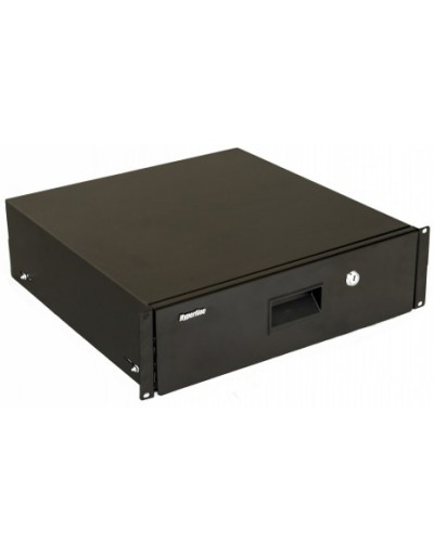 Полка (ящик) для документов с замком Hyperline (TDR3-3U-460-RAL9004) в Балашихе Аксессуары для стоек и шкафов Pintop.ru