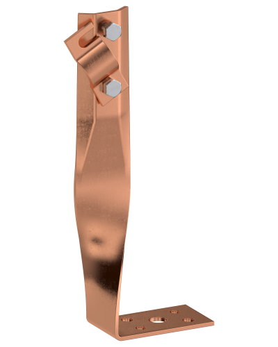 Держатель проводника круглого 6-10мм винтовой угловой скрученный h=140мм медь IEK (ZDP87-50-1-16-140) в Балашихе Крепеж Pintop.ru