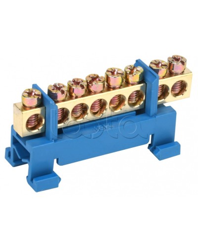 Шина нулевая изолированная с одним угловым изолятором ШНИ-6x9-8-С-С IEK (YNN10-69-8P-K07) в Балашихе Клеммные колодки Pintop.ru