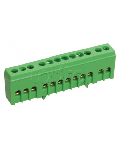 Шина ЗЕМЛЯ в корпусе изолированная на DIN-рейку ШНИ-6х9-12-К-З IEK YNN10-69-12KD-K06 в Балашихе Клеммные колодки Pintop.ru