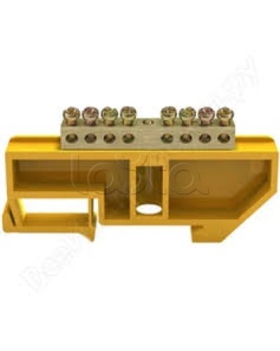 Шина PE земля на DIN-изоляторах ШНИ-6х9-8-Д-Ж IEK YNN10-69-8D-K05 в Балашихе Клеммные колодки Pintop.ru