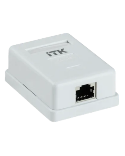 Настенная розетка, разъем RJ-45 (8P8C) категории 5е, FTP 1-порт ITK (CS2-1C5EF-12) в Балашихе Розетки компьютерные и телефонные Pintop.ru